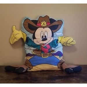 Vintage Disney Mickey Mouse Stuffed Plush Character Pillow with Hands and Feet